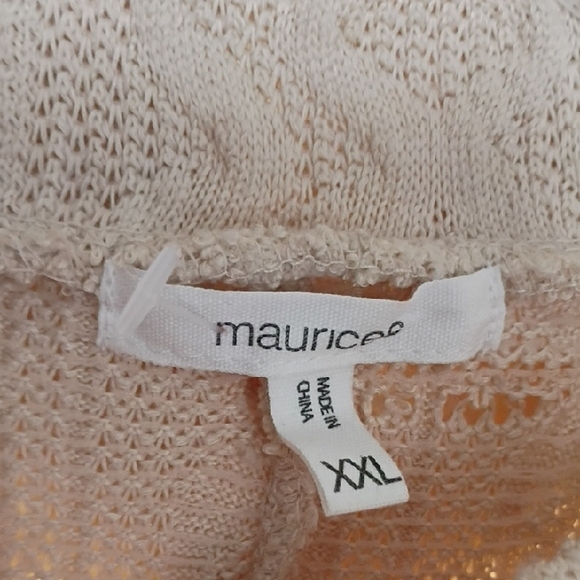 Maurices Cream Cable Knit Sweater with Plaid Sleeves - Picture 5 of 6